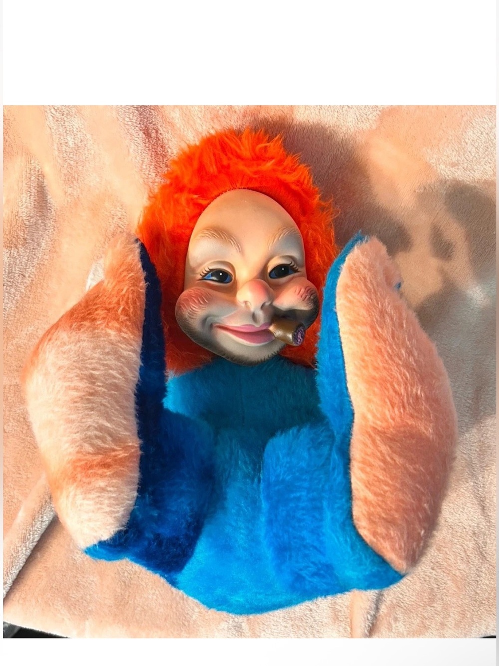 Vintage Rushton Star Creation Tween Stuff Hobo Doll 12” Blue Orange Rare MCM